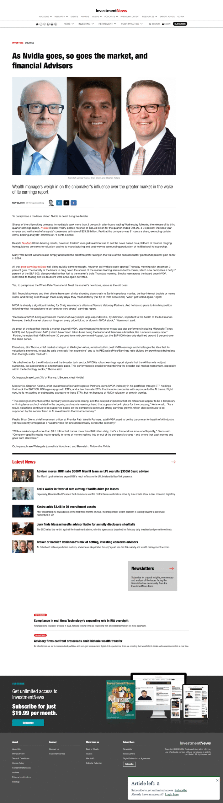 As Nvidia goes, so goes the market article min