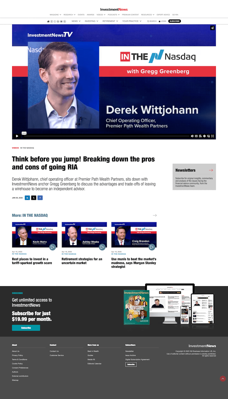 INVESTMENT NEWS 29JAN25 article min