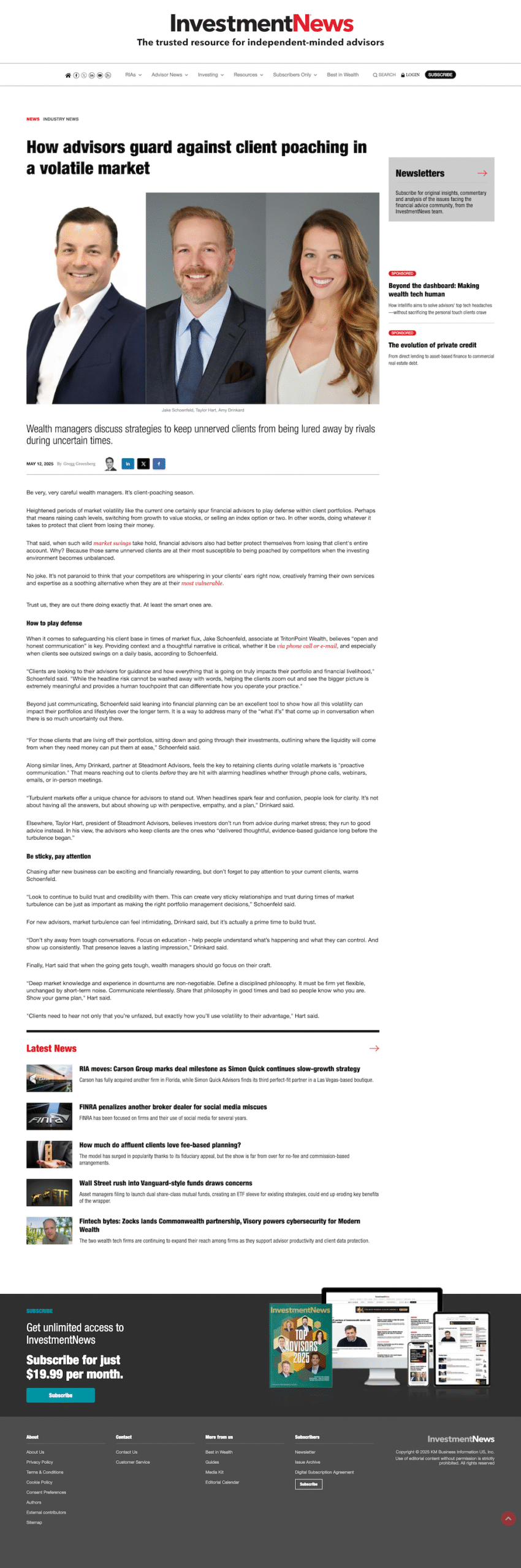 INVESTMENT NEWS 12MAY25 ARTICLE