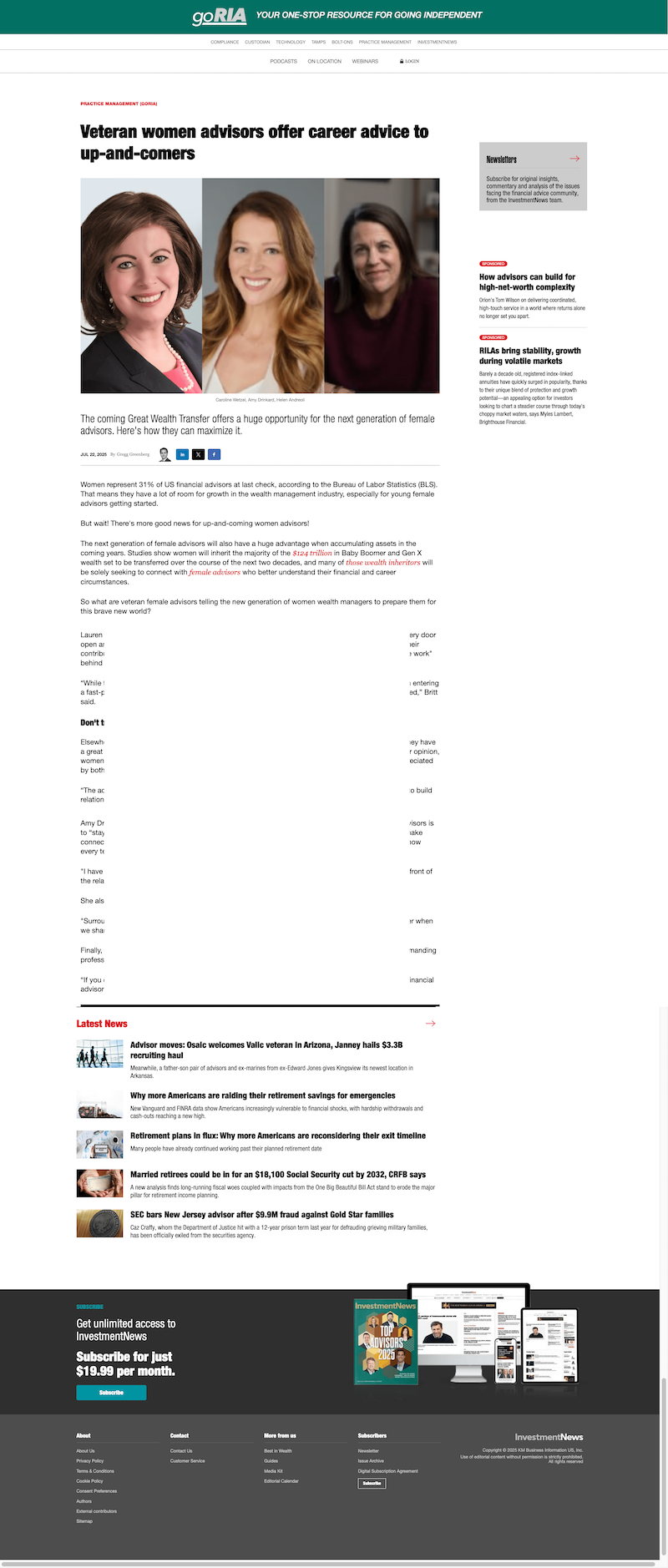 INVESTMENT NEWS 22JUL25 ARTICLE min