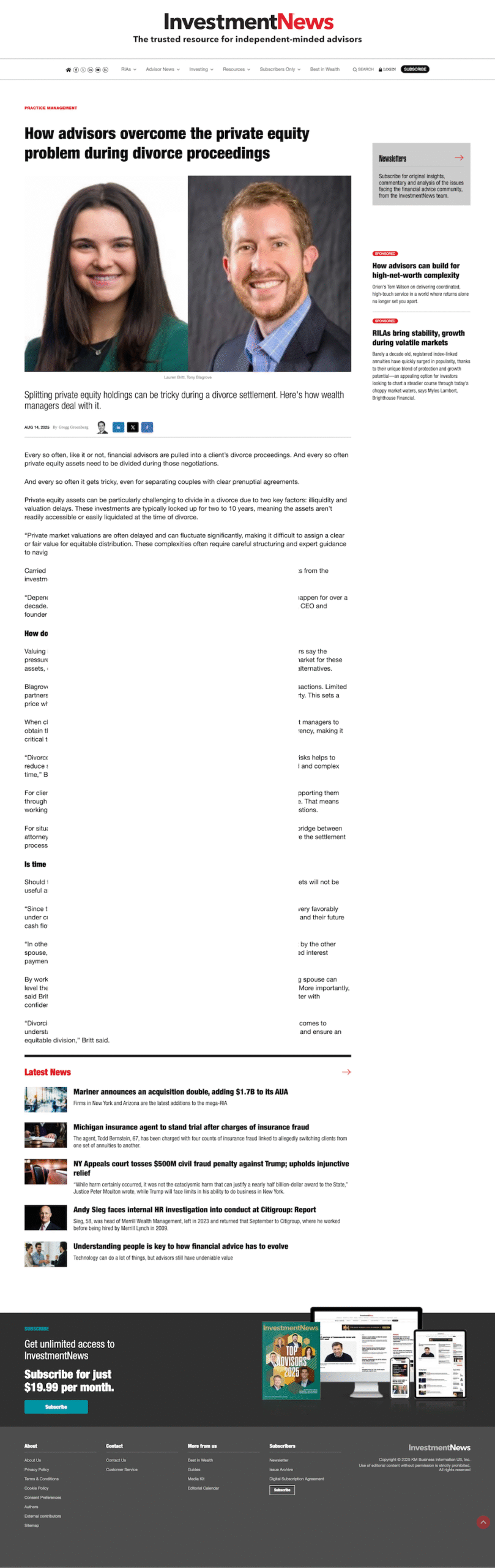 INVESTMENT NEWS 14AUG25 ARTICLE