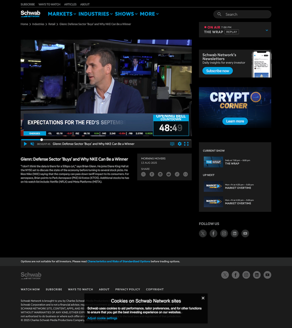 SCHWAB NETWORK 13AUG25 ARTICLE