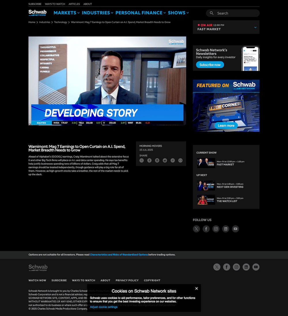 SCHWAB NETWORK 23JUL25 ARTICLE min