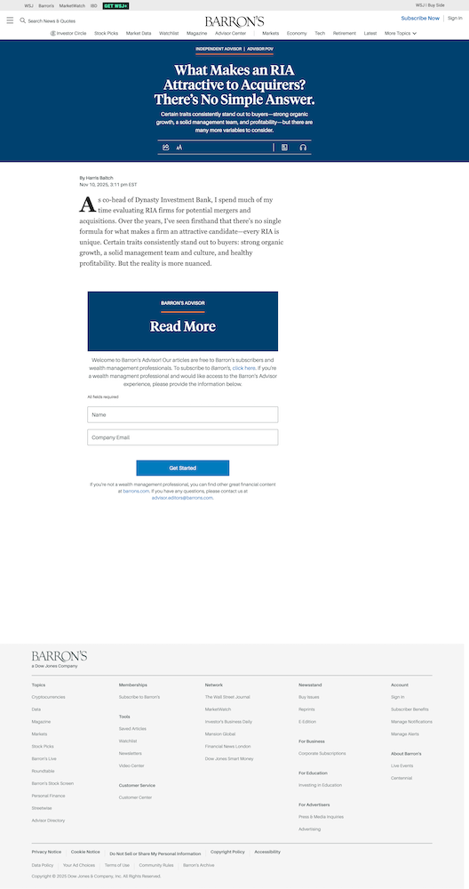 BARRONS 10NOV25 ARTICLE